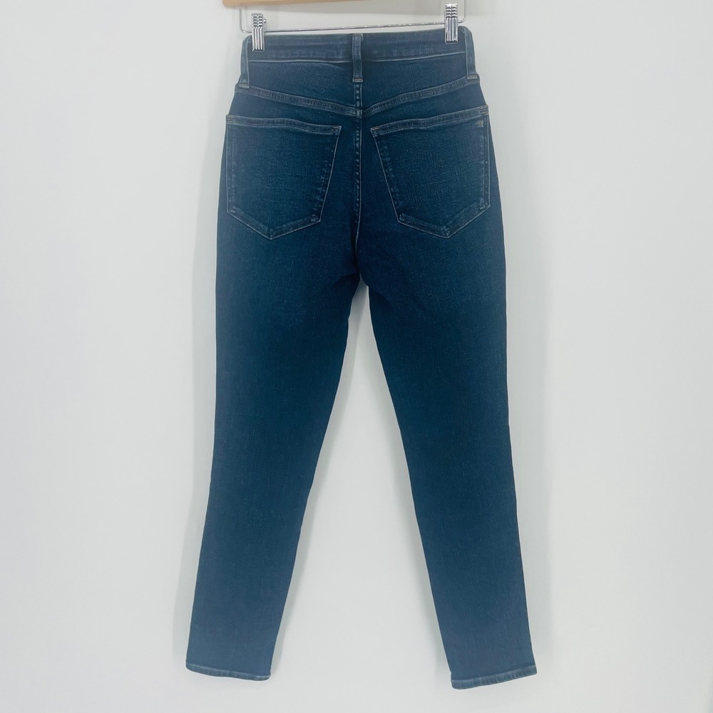 Madewell Curvy High Rise Skinny Jeans Dark Wash Size 23 Classic Rigid Denim - Picture 5 of 10